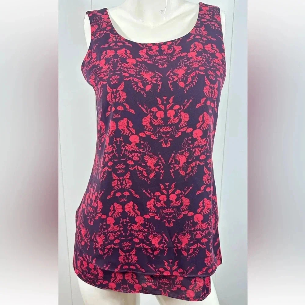 Cabi Top Women's Printed Sleeveless Layering Top Tunic Sleeveless Size Small S